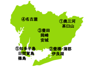 愛知県の地図