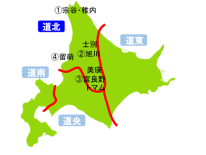 道北（北海道）の地図