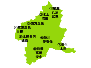 群馬県の地図