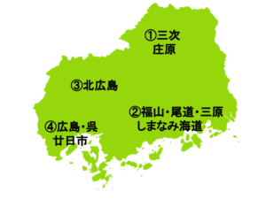 広島県の地図