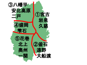 岩手県の地図