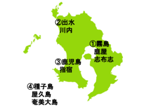 鹿児島県の地図