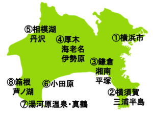 神奈川県の地図