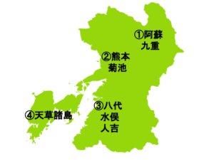 熊本県の地図