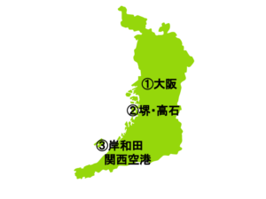 大阪府の地図