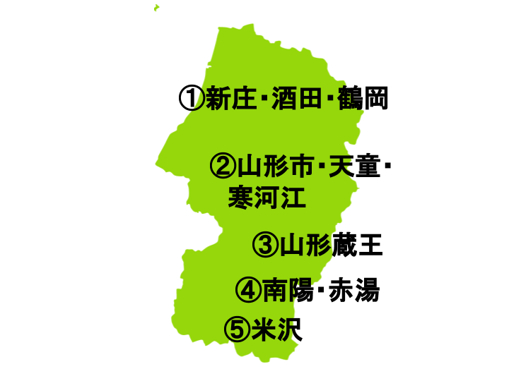 山形県の地図