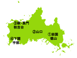 山口県の地図